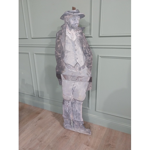 1384 - Wooden board figure of a Man {163 cm H x 53 cm W}.