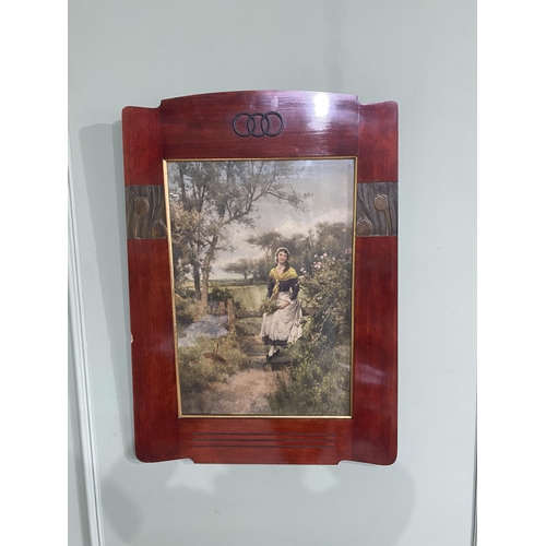 152 - Pair of Helen Allingham Woodland scenes coloured prints and Art Nouveau mahogany frames {87 cm H x 6... 