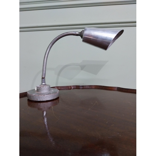 165 - Chrome desk lamp {26 cm H x 36 cm W x 13 cm D}.