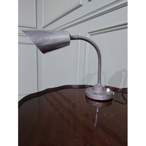 165 - Chrome desk lamp {26 cm H x 36 cm W x 13 cm D}.