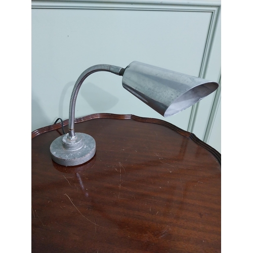 165 - Chrome desk lamp {26 cm H x 36 cm W x 13 cm D}.