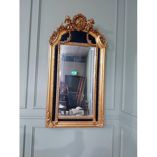 166 - Decorative French gilt wall mirror in the Victorian style {151 cm H x 80 cm W}.