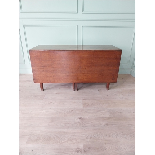 171 - Country Horse Georgian oak drop leaf table with two drawers raised on square legs {73 cm H x 142 cm ... 