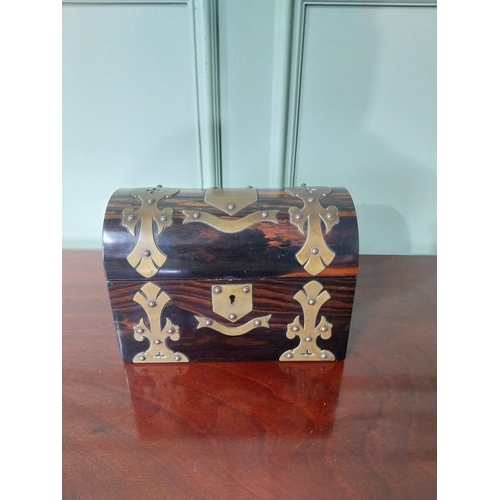 181 - Good quality 19th C. coromandel wood letter box with brass mounts by Austin Westmorland Street Dubli... 