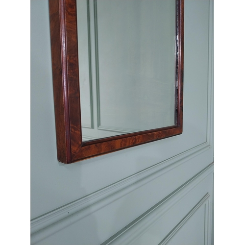 189 - Edwardian burr walnut pier mirror {107 cm H x 41 cm W}.