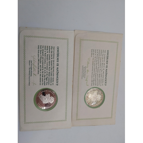 1914 - Two Pure Irish Silver limited edition Commerative St Patrick coins