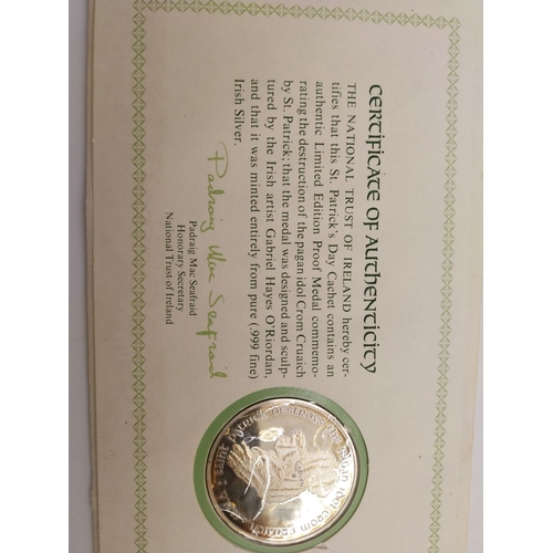 1914 - Two Pure Irish Silver limited edition Commerative St Patrick coins