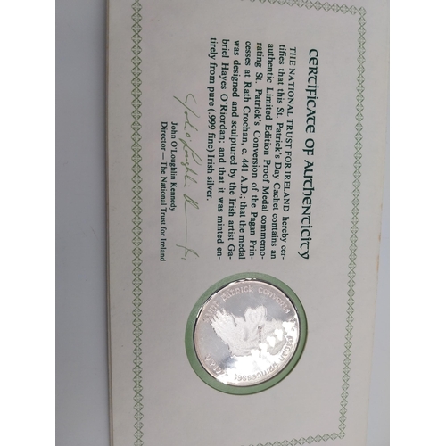 1914 - Two Pure Irish Silver limited edition Commerative St Patrick coins