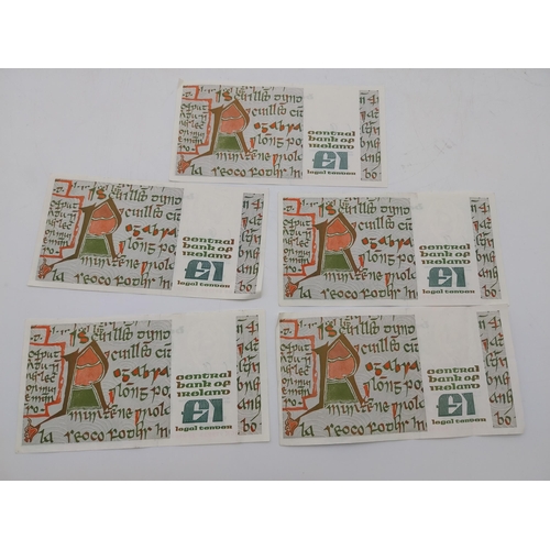 1922 - Five �1 punt notes (All: 1989)