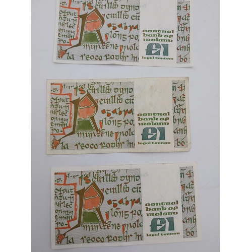 1923 - Three �1 punt notes (All: 1989)