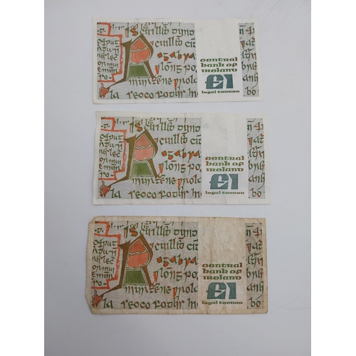 1926 - Three �1 punt notes (Dates: 1988/2x 1986)