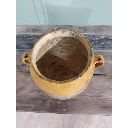 21 - Rare 19th C. glazed terracotta confit pot {31 cm H x 30 cm Dia.}.