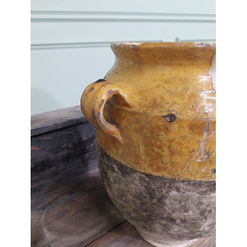 21 - Rare 19th C. glazed terracotta confit pot {31 cm H x 30 cm Dia.}.