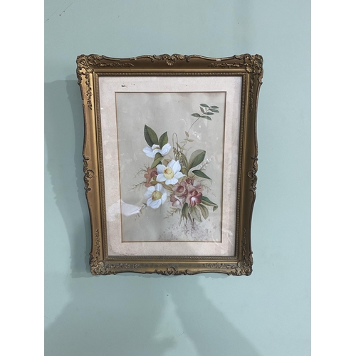 211 - Early 20th C. Still Life watercolour mounted in giltwood frame {47 cm H x 36 cm W}.