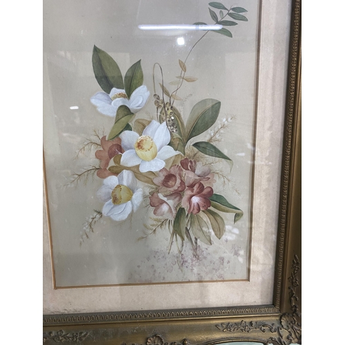 211 - Early 20th C. Still Life watercolour mounted in giltwood frame {47 cm H x 36 cm W}.