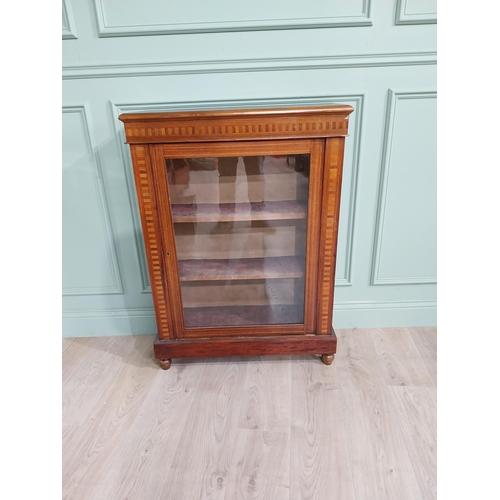 213 - 19th C. rosewood and satinwood inlaid pier cabinet with single glazed door {105 cm H x 76 cm W x 30 ... 