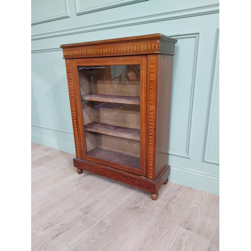 213 - 19th C. rosewood and satinwood inlaid pier cabinet with single glazed door {105 cm H x 76 cm W x 30 ... 