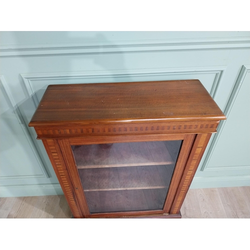 213 - 19th C. rosewood and satinwood inlaid pier cabinet with single glazed door {105 cm H x 76 cm W x 30 ... 