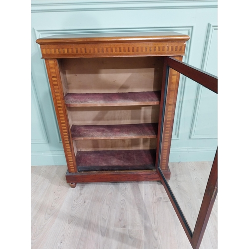 213 - 19th C. rosewood and satinwood inlaid pier cabinet with single glazed door {105 cm H x 76 cm W x 30 ... 