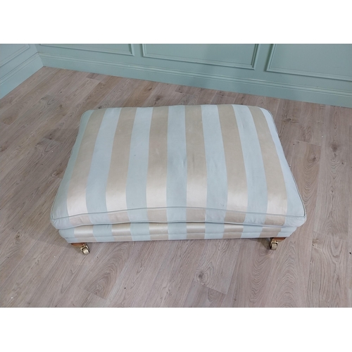 218 - Exceptional quality Duresta Hardy footstool upholstered in Powder Blue Stripped and Gold raised on s... 