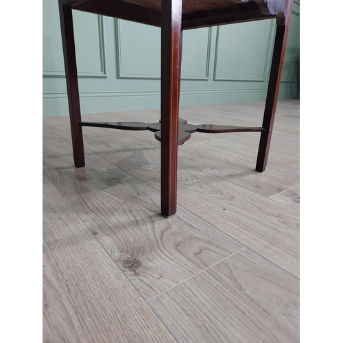 220 - 19th C. mahogany and satinwood inlaid washstand with gallery top and single drawer raised on square ... 