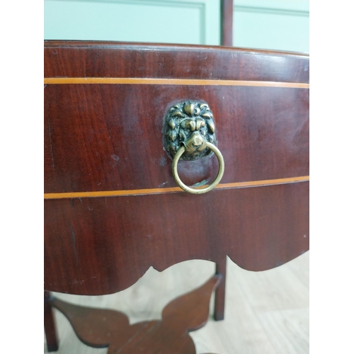 220 - 19th C. mahogany and satinwood inlaid washstand with gallery top and single drawer raised on square ... 