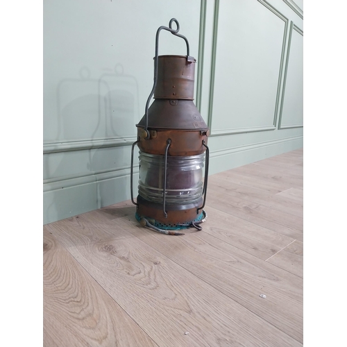 223 - Early 20th C. copper ship's lantern. Griffiths and Sons Birmingham NUC {66 cm H x 29 cm Dia.}.