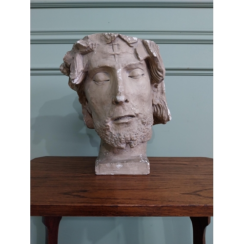 226 - 19th C. plaster bust of Christ {35 cm H x 30 cm W x 30 cm D}.