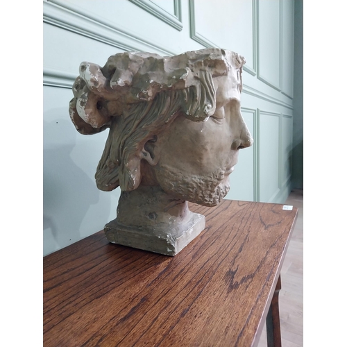 226 - 19th C. plaster bust of Christ {35 cm H x 30 cm W x 30 cm D}.