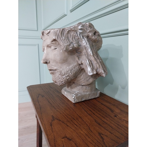 226 - 19th C. plaster bust of Christ {35 cm H x 30 cm W x 30 cm D}.