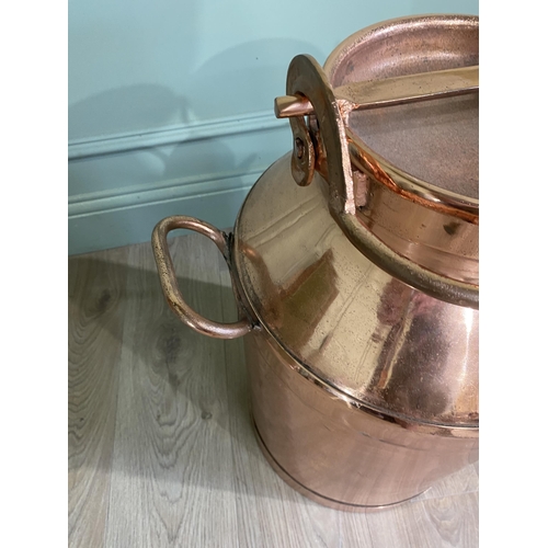 239 - Copper creamery can {60 cm H x 46 cm W x 37 cm D}.