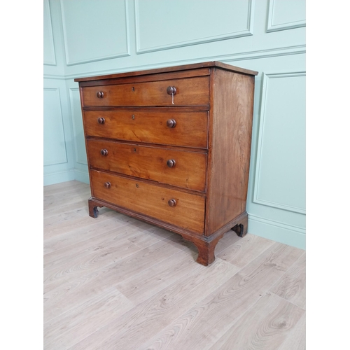 24 - 19th C. mahogany chest of drawers with four long graduated drawers raised on bracket feet {108 cm H ... 