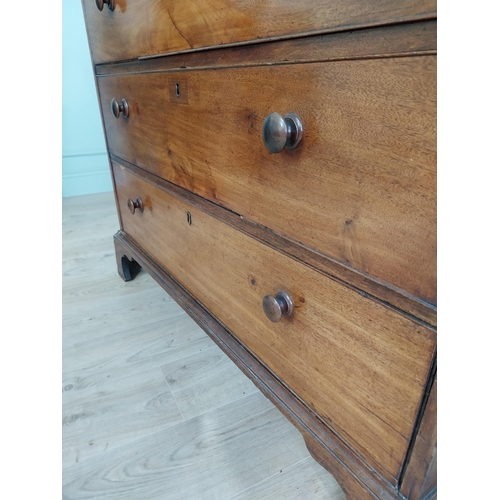 24 - 19th C. mahogany chest of drawers with four long graduated drawers raised on bracket feet {108 cm H ... 