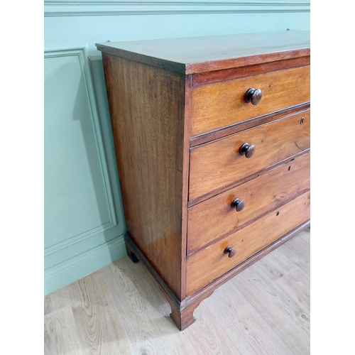 24 - 19th C. mahogany chest of drawers with four long graduated drawers raised on bracket feet {108 cm H ... 