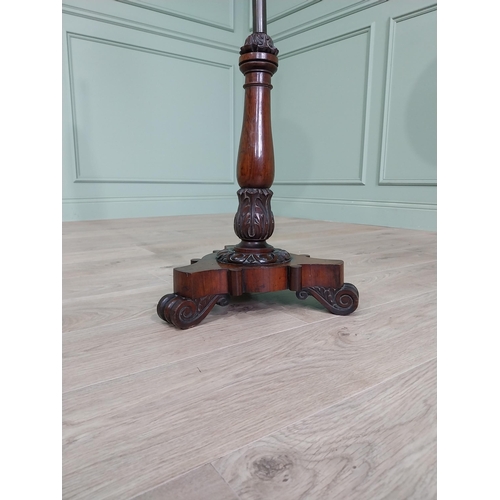 240 - Good quality William IV rosewood pole screen with inset tapestry panel {170 cm H x 44 cm W}.