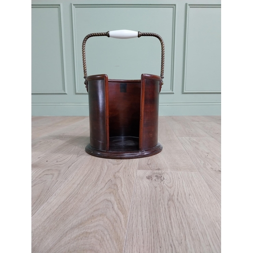 243 - Irish Georgian mahogany and brass plate bucket. {51 cm H x 34 cm Dia.}.