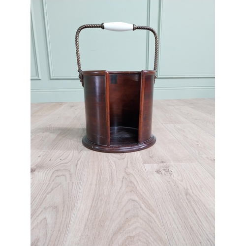 243 - Irish Georgian mahogany and brass plate bucket. {51 cm H x 34 cm Dia.}.