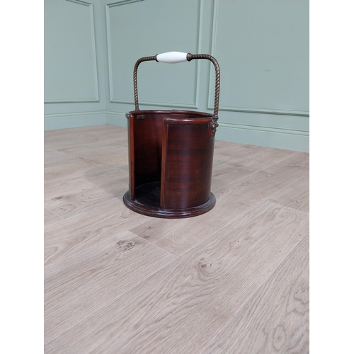 243 - Irish Georgian mahogany and brass plate bucket. {51 cm H x 34 cm Dia.}.