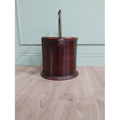 243 - Irish Georgian mahogany and brass plate bucket. {51 cm H x 34 cm Dia.}.