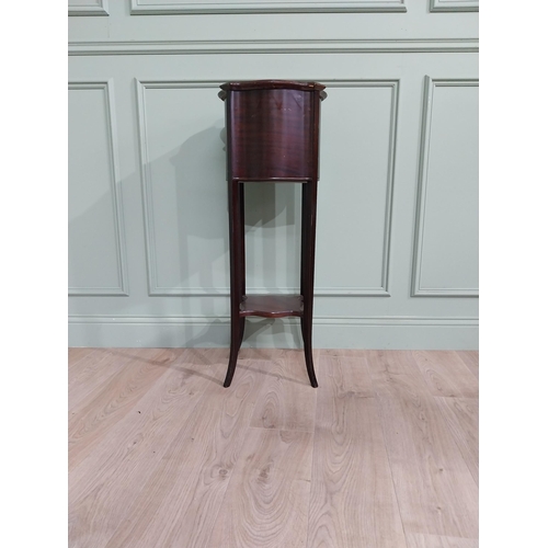 245 - Edwardian mahogany jardiniere with original brass liner. {98 cm H x 33 cm W x 33 cm D}.