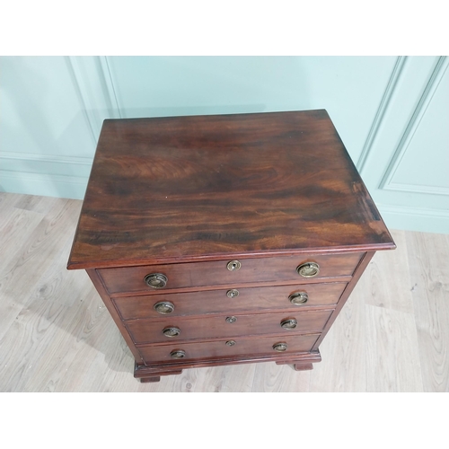 246 - 19th C. mahogany bachelors chest of drawers with four graduated drawers raised on bracket feet {74 c... 