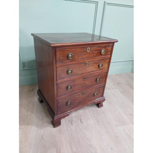 246 - 19th C. mahogany bachelors chest of drawers with four graduated drawers raised on bracket feet {74 c... 