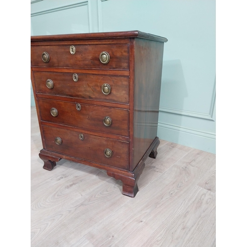 246 - 19th C. mahogany bachelors chest of drawers with four graduated drawers raised on bracket feet {74 c... 