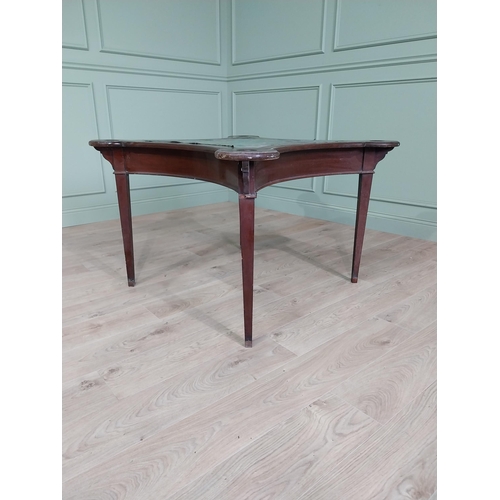 248 - Irish Georgian mahogany games table raised on square tapered legs {73 cm H x 105 cm W x 105 cm D}.