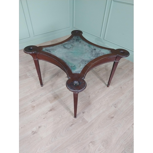 248 - Irish Georgian mahogany games table raised on square tapered legs {73 cm H x 105 cm W x 105 cm D}.