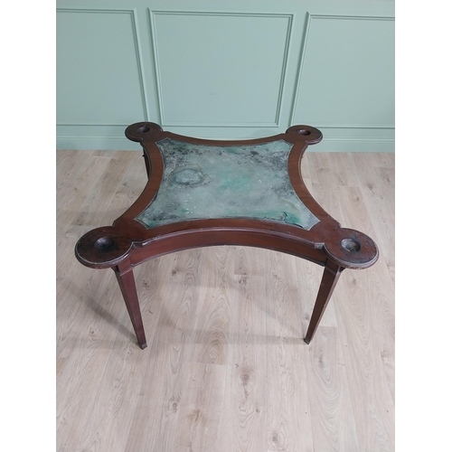 248 - Irish Georgian mahogany games table raised on square tapered legs {73 cm H x 105 cm W x 105 cm D}.