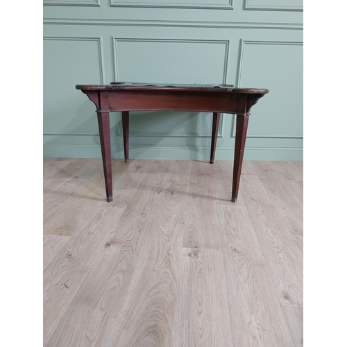 248 - Irish Georgian mahogany games table raised on square tapered legs {73 cm H x 105 cm W x 105 cm D}.