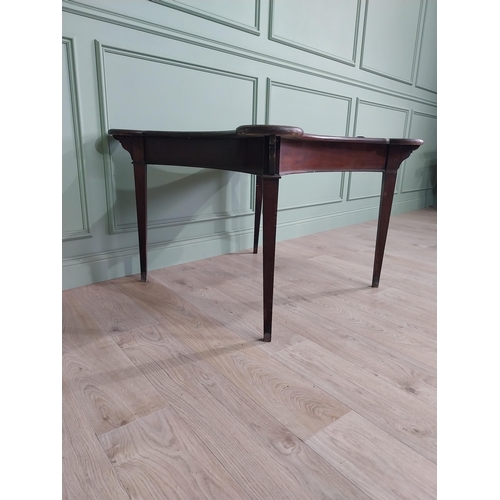 248 - Irish Georgian mahogany games table raised on square tapered legs {73 cm H x 105 cm W x 105 cm D}.