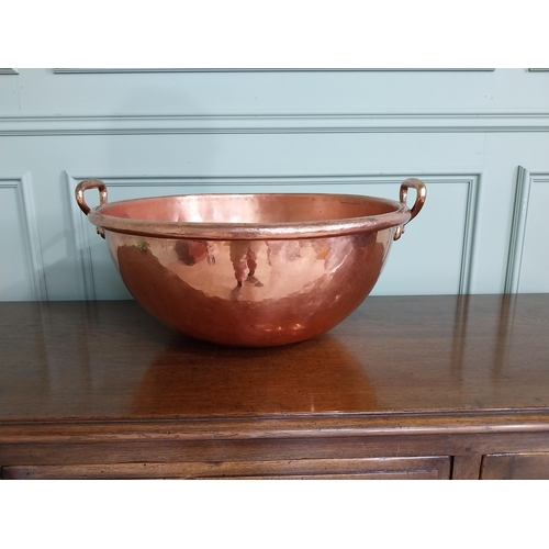 251 - Large French Georgian copper preserving pan {28 cm H x 59 cm Dia.}.