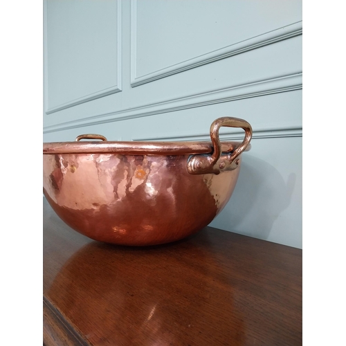 251 - Large French Georgian copper preserving pan {28 cm H x 59 cm Dia.}.